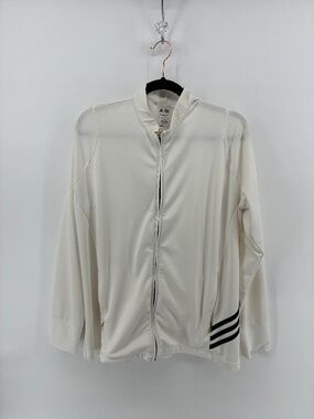 Adidas Wgite Clima Lite Full Zip Mens Sweater Outdoor Gorpcore